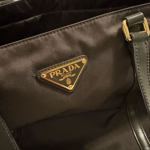 Prada Spazzolato-Trimmed Tessuto Shopping Tote. Very Good Condition - Picture 5 of 9